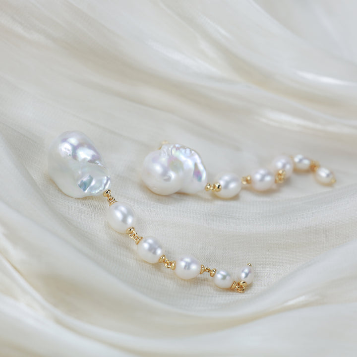 Luminous Cascade Pearl Earrings