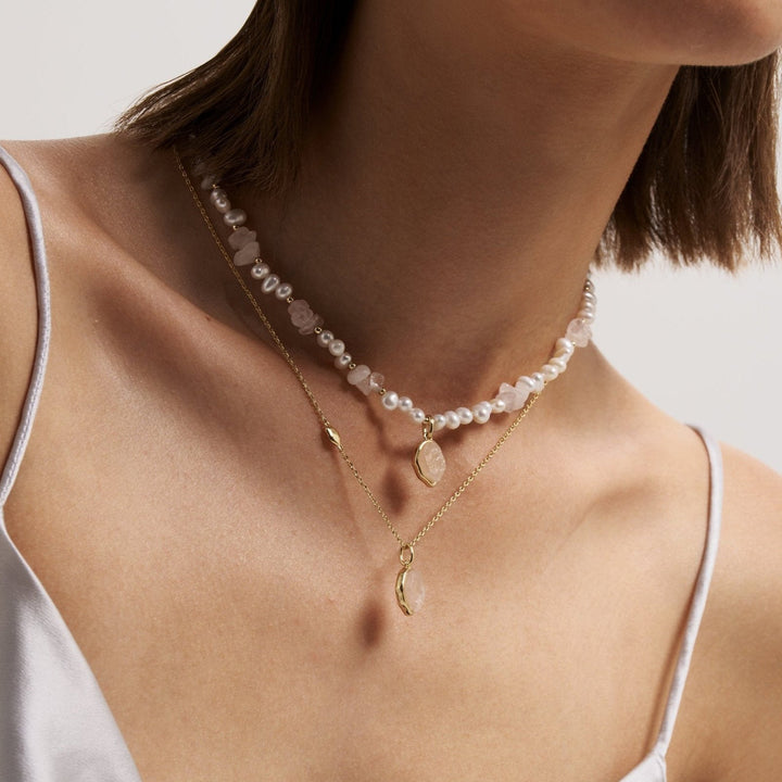 Quiet Rose Stone Necklace