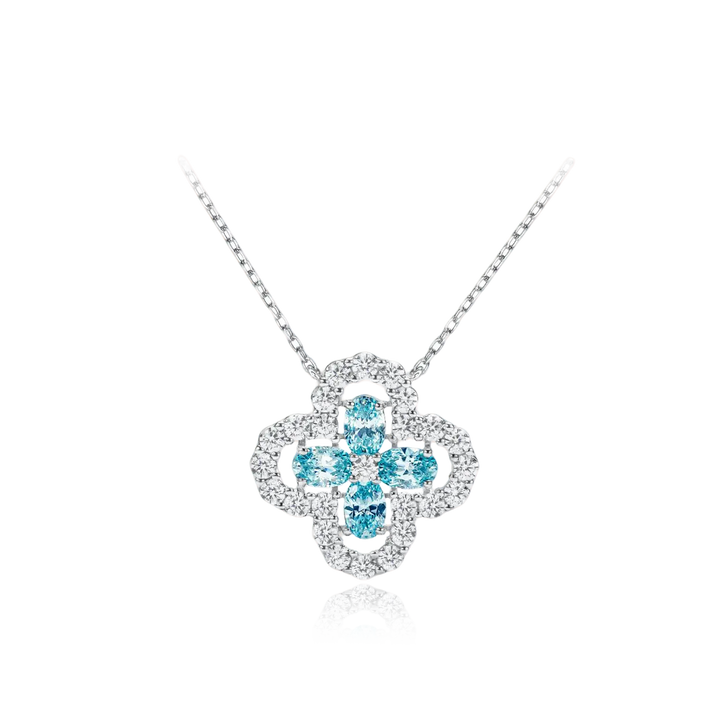 Azure Bloom Silver Necklace