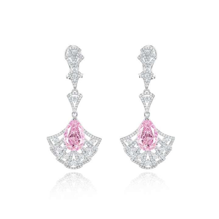 Pink Radiance Fan Drop Earrings