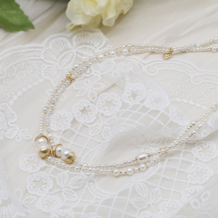 Aurelia Double Strand Pearl Necklace