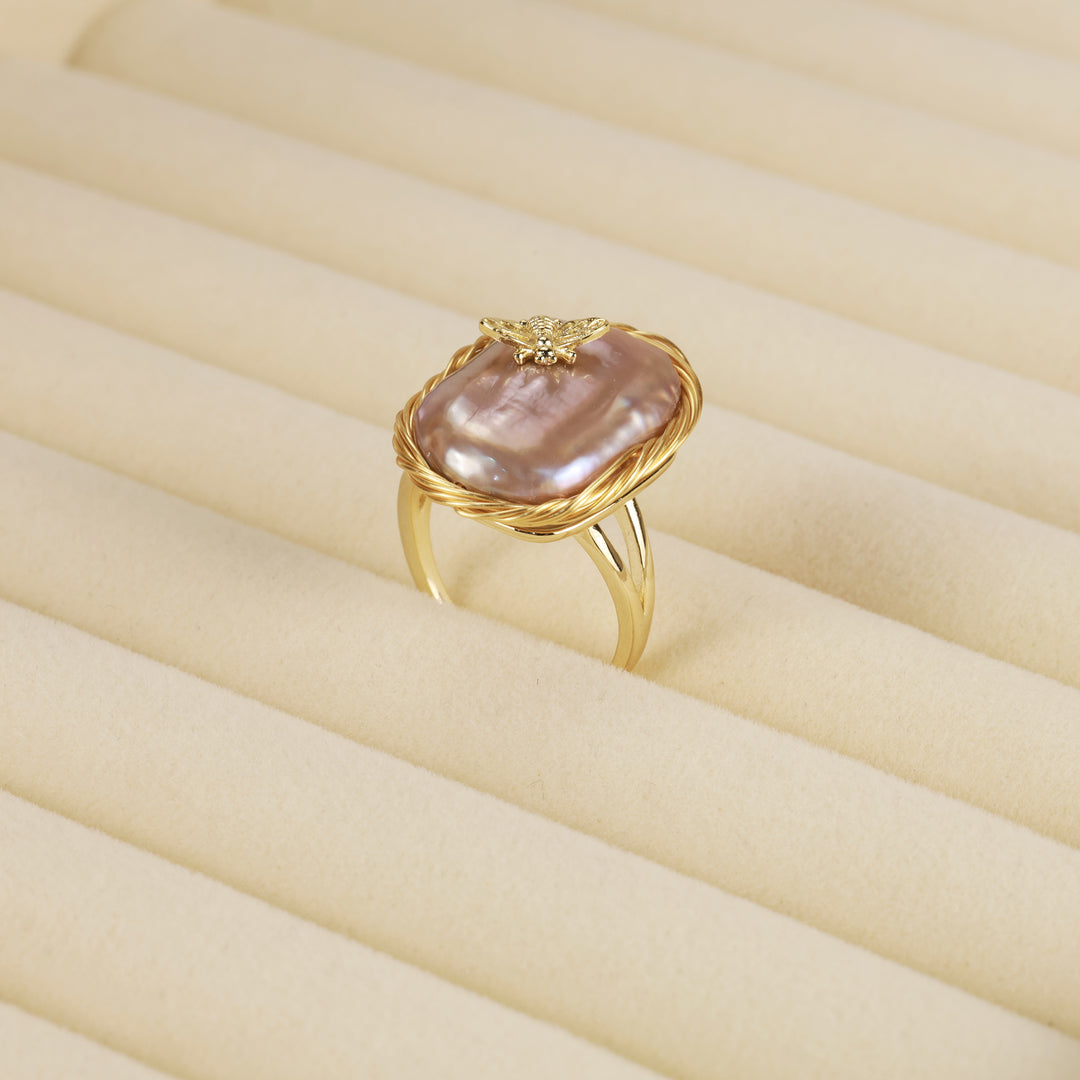 Honey Muse Pearl Statement Ring