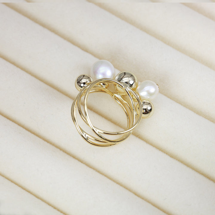 Orbit Pearl Cluster Ring