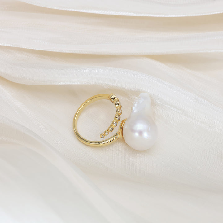 Starlit Splendor Baroque Pearl Ring