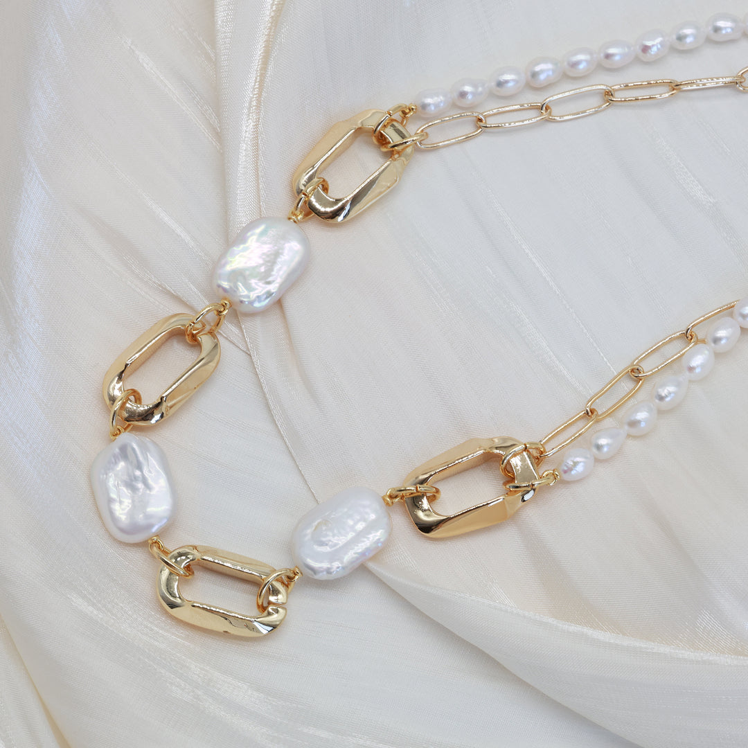 Aurielle Pearl Link Necklace