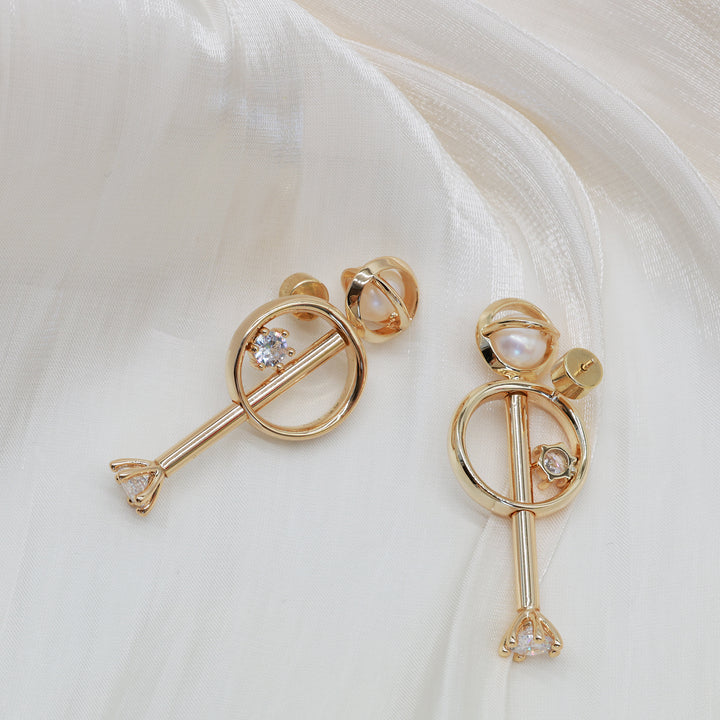 Orbit Pearl Drop Earrings