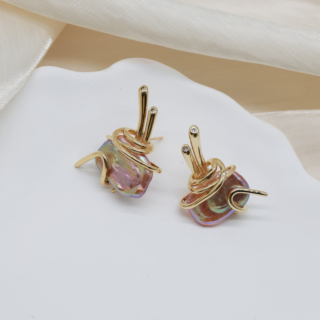 Orbit Pearl Sculpt Earrings