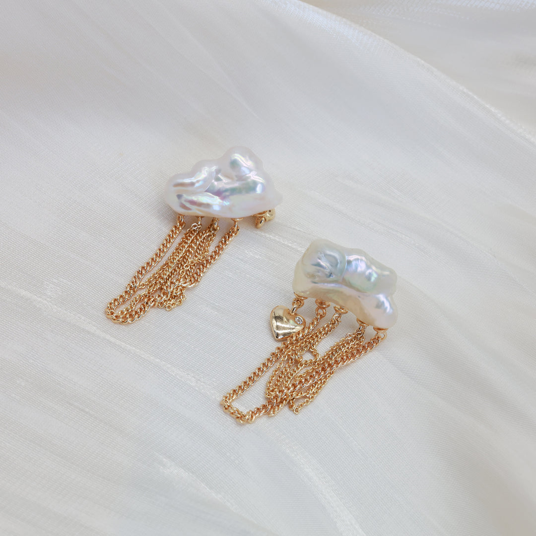 Rainfall Pearl Chain Earrings