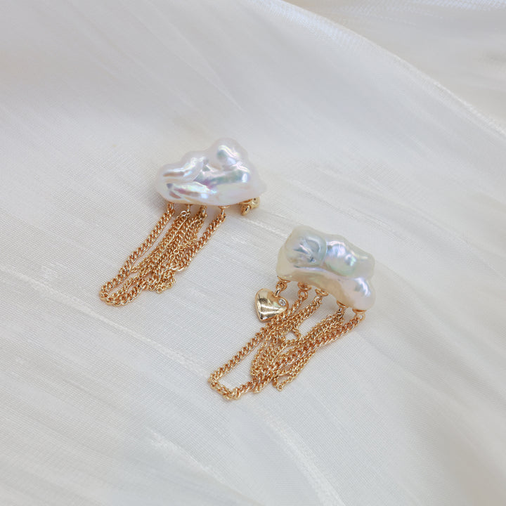 Rainfall Pearl Chain Earrings