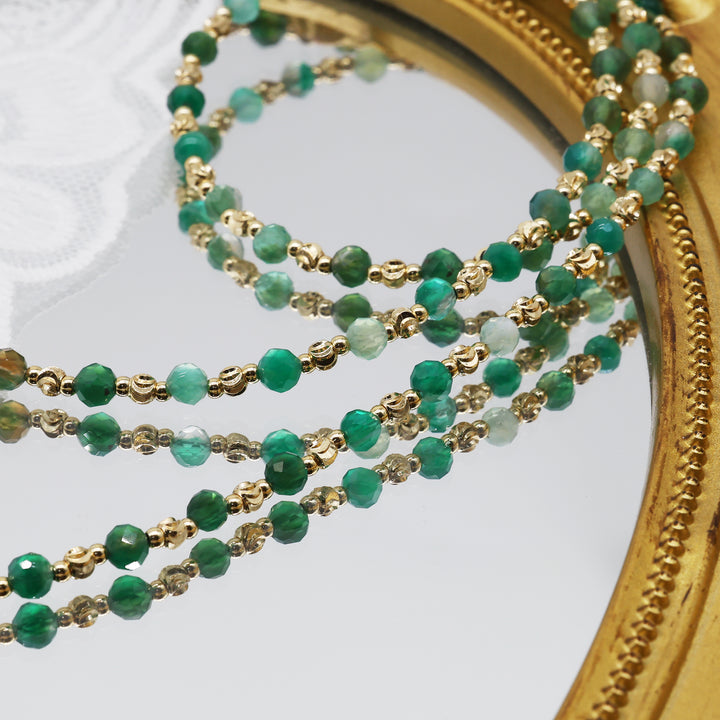 Emerald Cascade Pearl Necklace