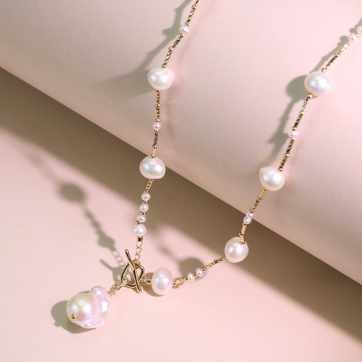 Timeless Pearl Cascade Necklace