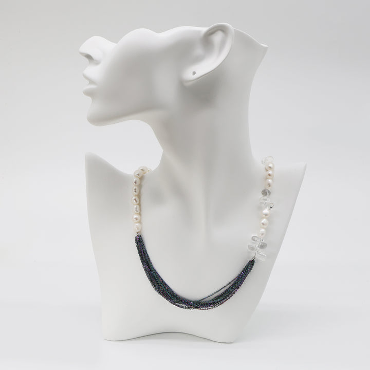 Noir Wave Pearl Statement Necklace