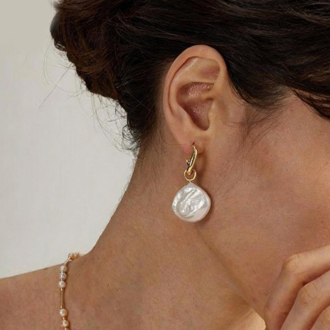 Soft Tide Pearl Hook Earrings