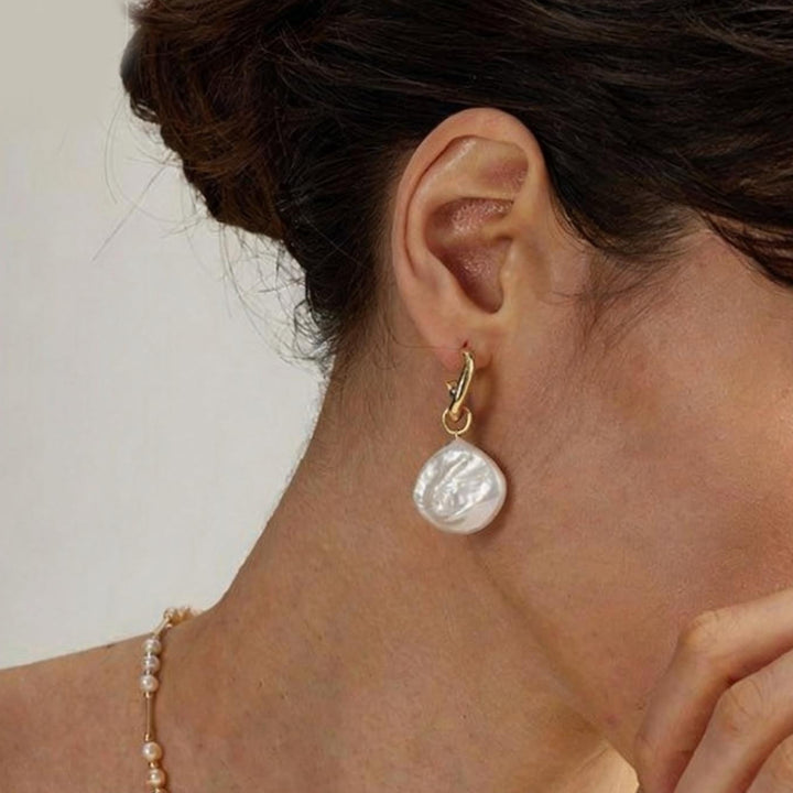 Soft Tide Pearl Hook Earrings