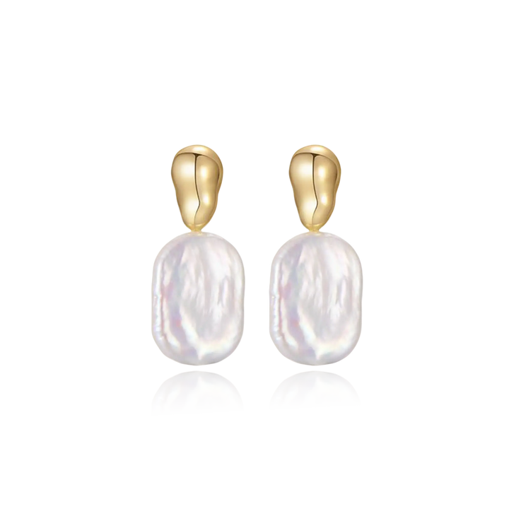 Liquid Form Pearl Drop Earrings