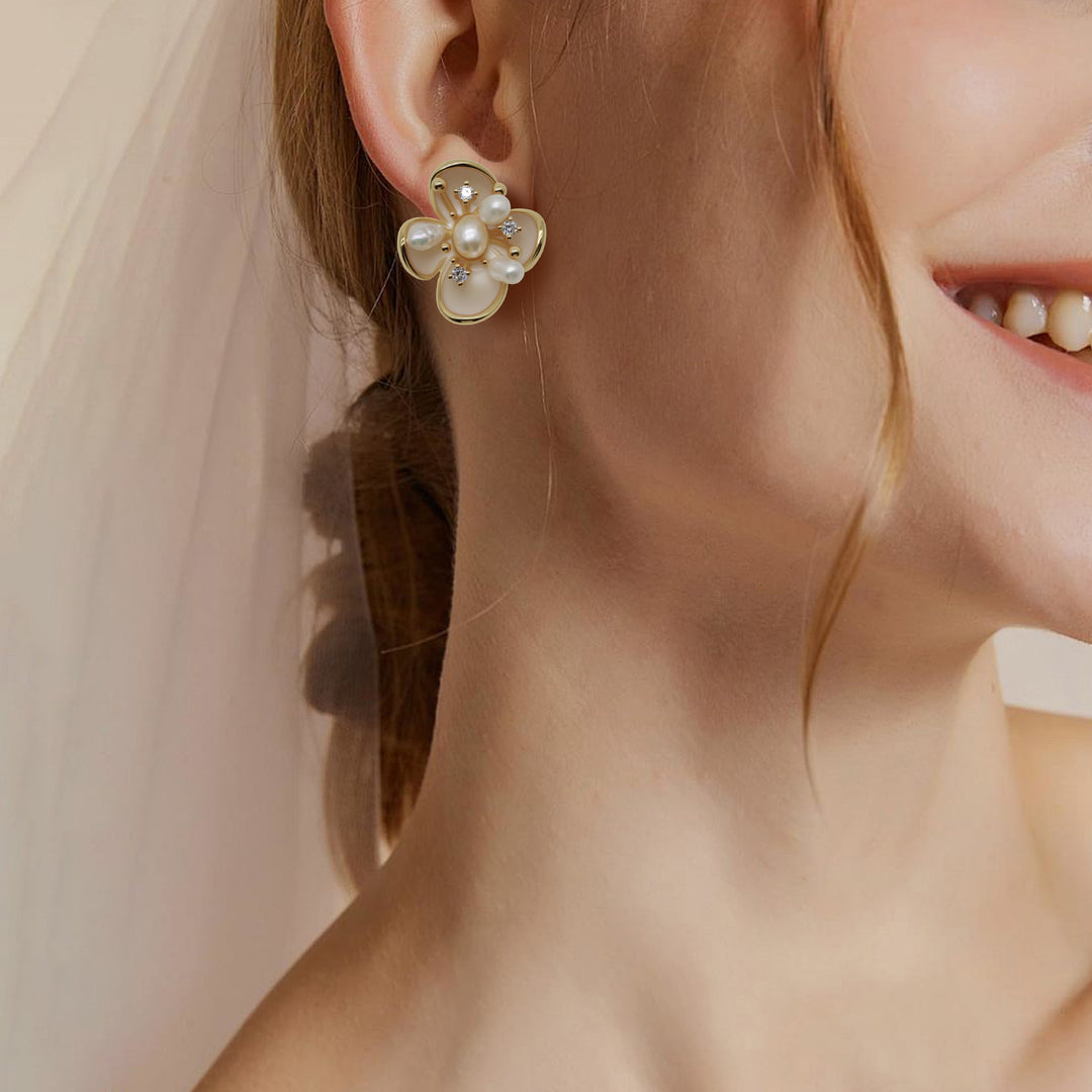 Bloom Pearl Flower Earrings