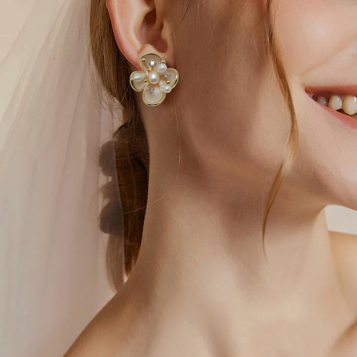 Bloom Pearl Flower Earrings