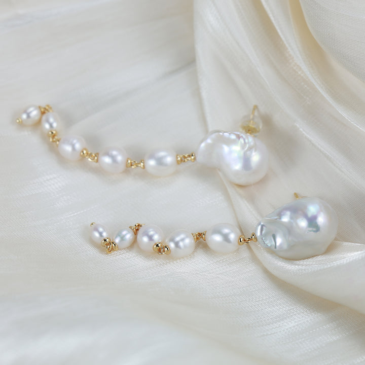 Luminous Cascade Pearl Earrings