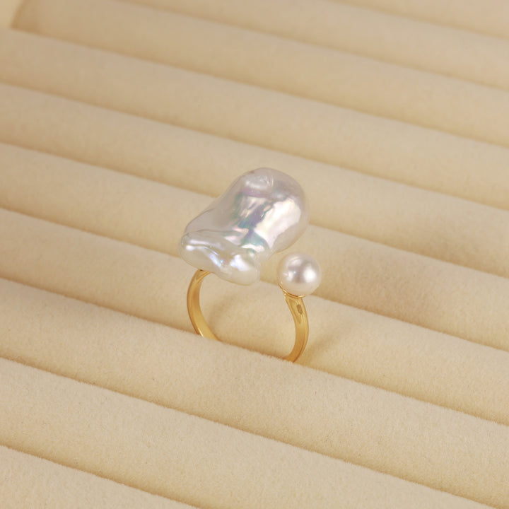 Twin Tide Baroque Pearl Ring