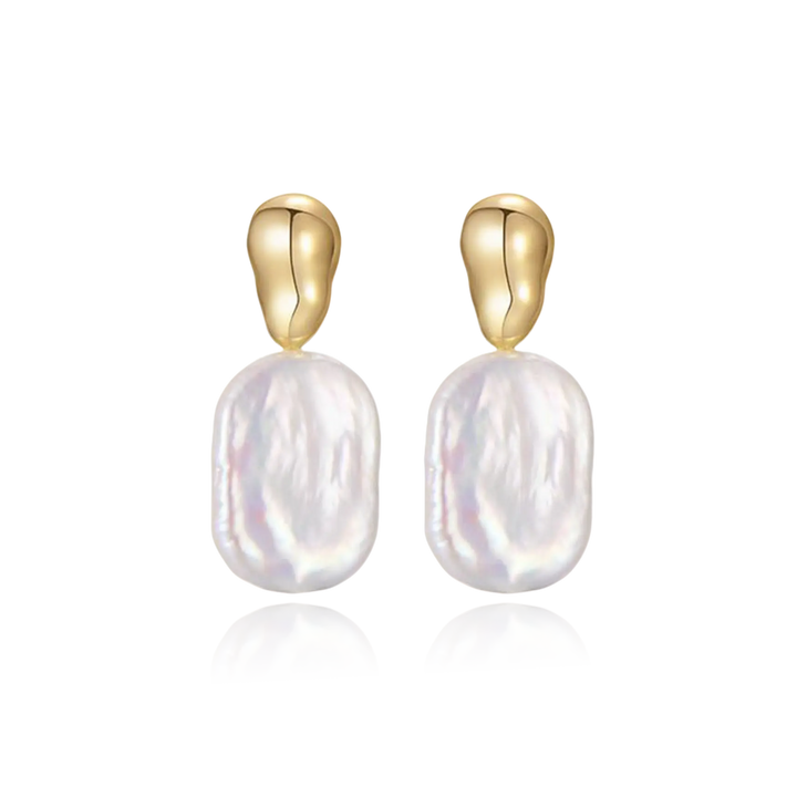Liquid Form Pearl Drop Earrings