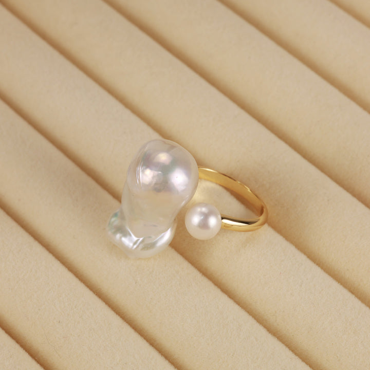 Twin Tide Baroque Pearl Ring