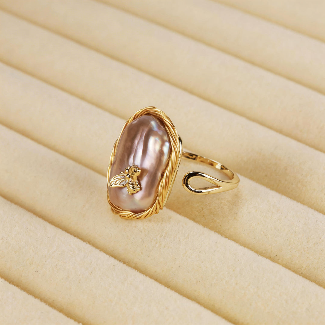 Honey Muse Pearl Statement Ring