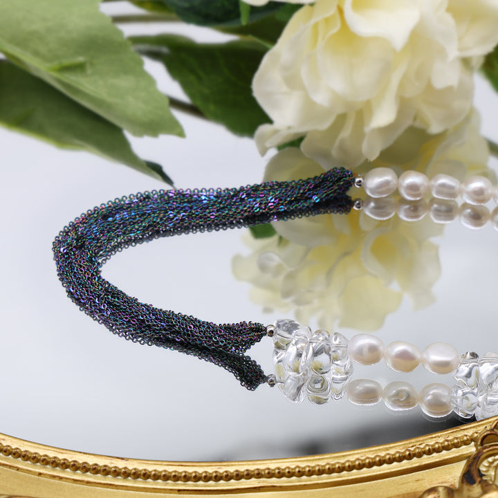 Noir Wave Pearl Statement Necklace