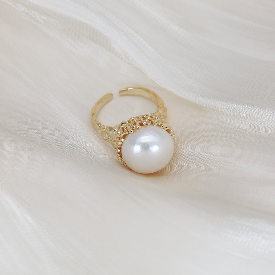 Crowned Pearl Statement Ring