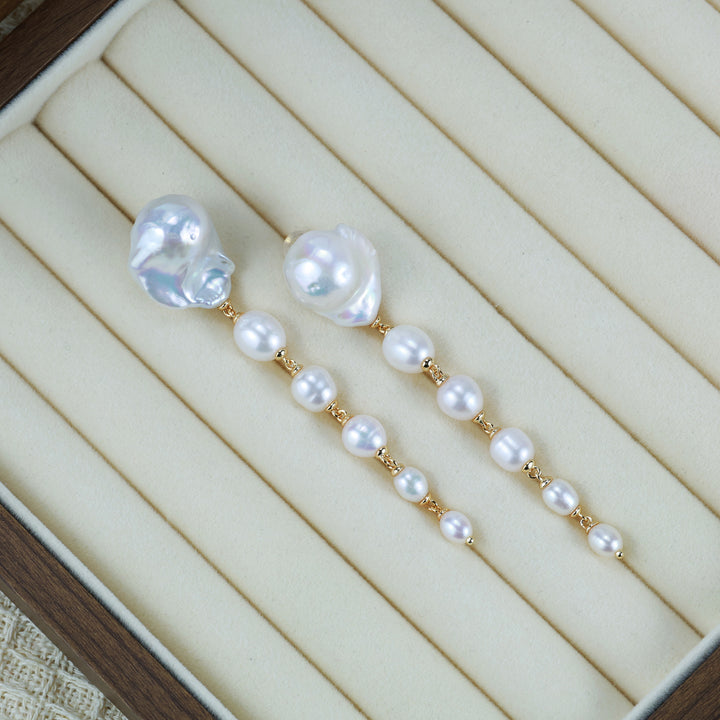 Luminous Cascade Pearl Earrings