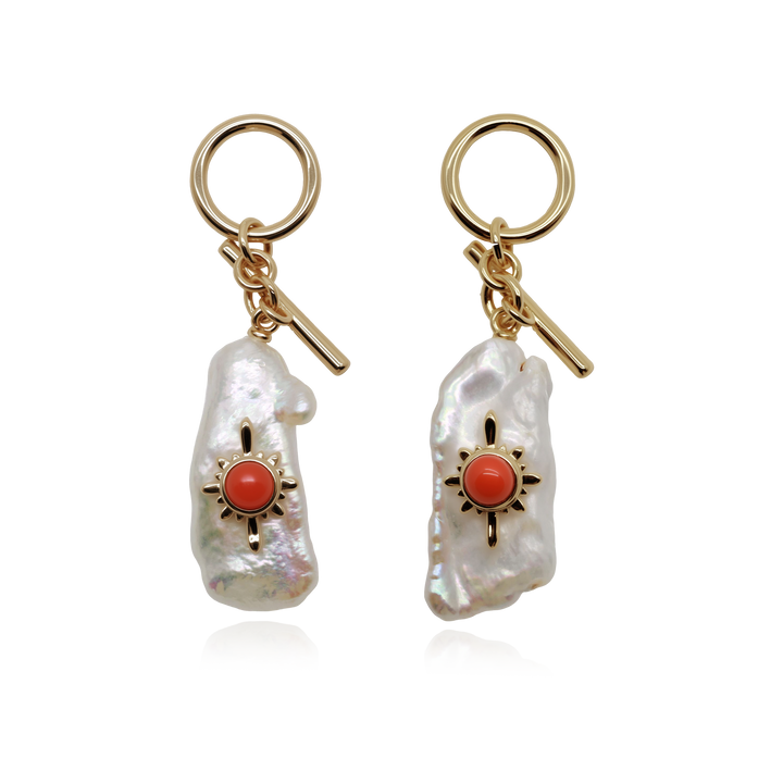 Solar Pearl Drop Earrings