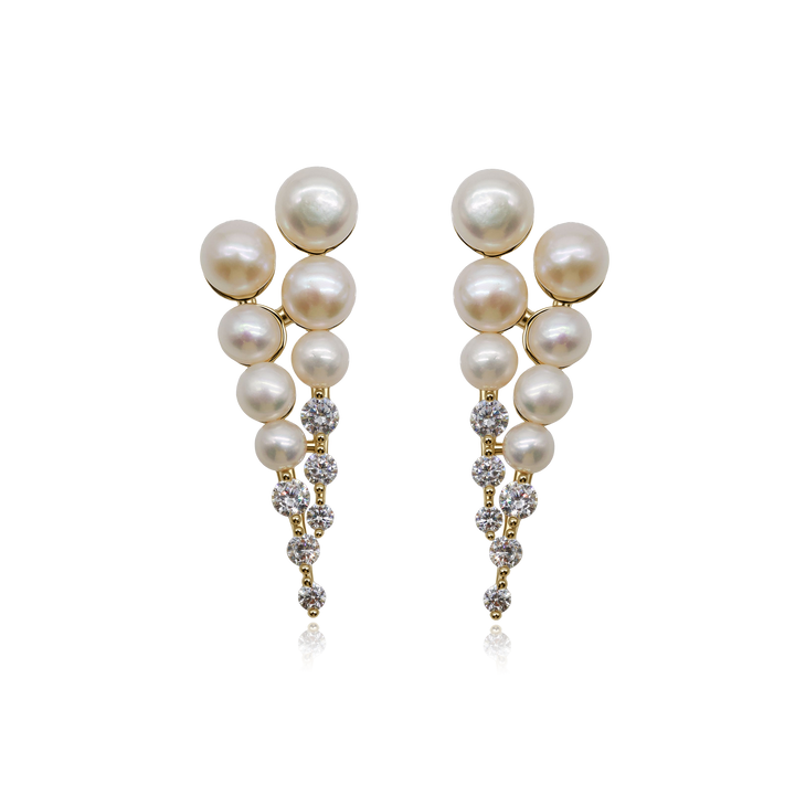 Pearl Cascade Crystal Earrings