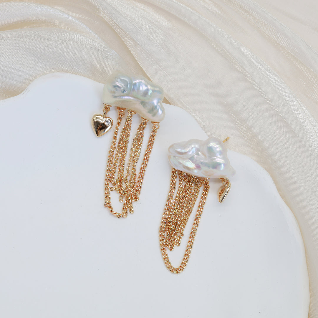 Rainfall Pearl Chain Earrings
