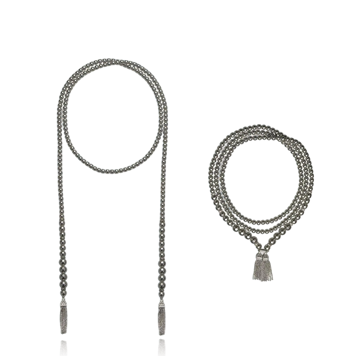 Midnight Tassel Pearl Necklace
