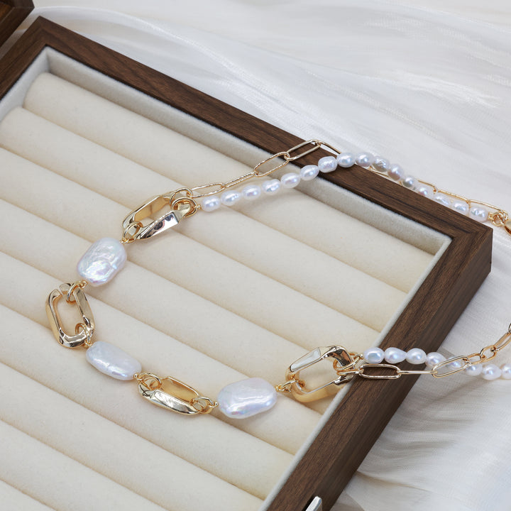Aurielle Pearl Link Necklace