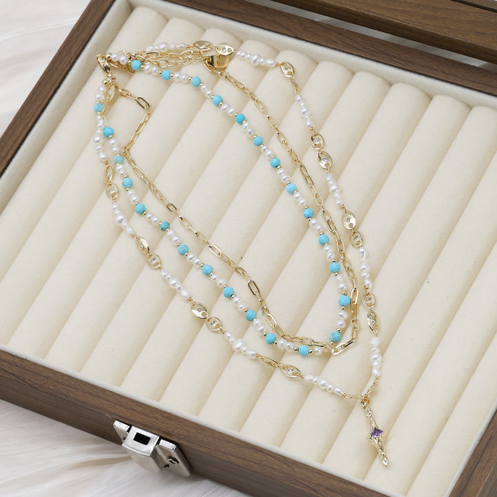 Ocean Mist Pearl & Gemstone Necklace