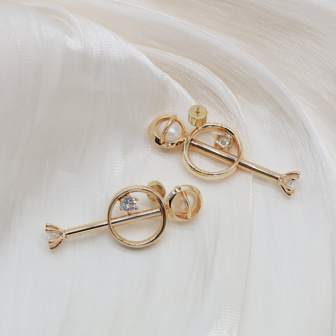 Orbit Pearl Drop Earrings