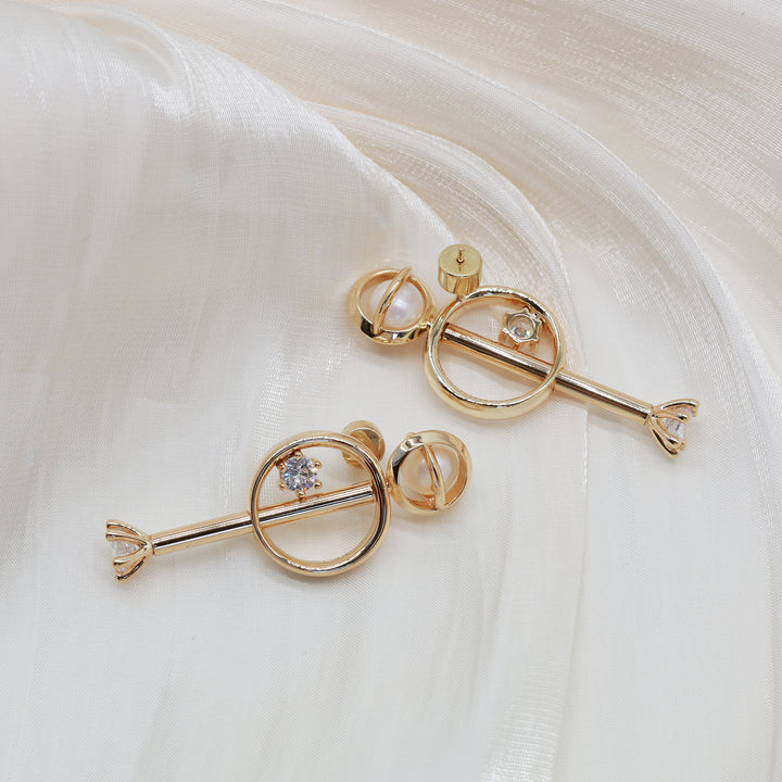 Orbit Pearl Drop Earrings