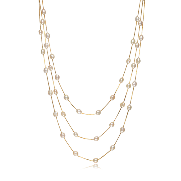 Soft Light Millet Pearl Necklace