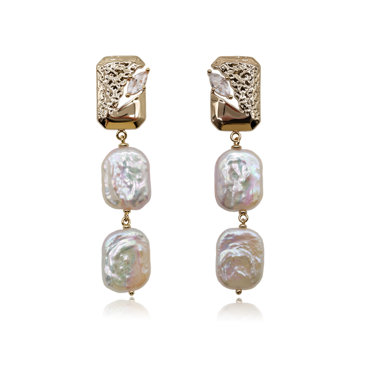 Layered Baroque Pearl Drop Earrings