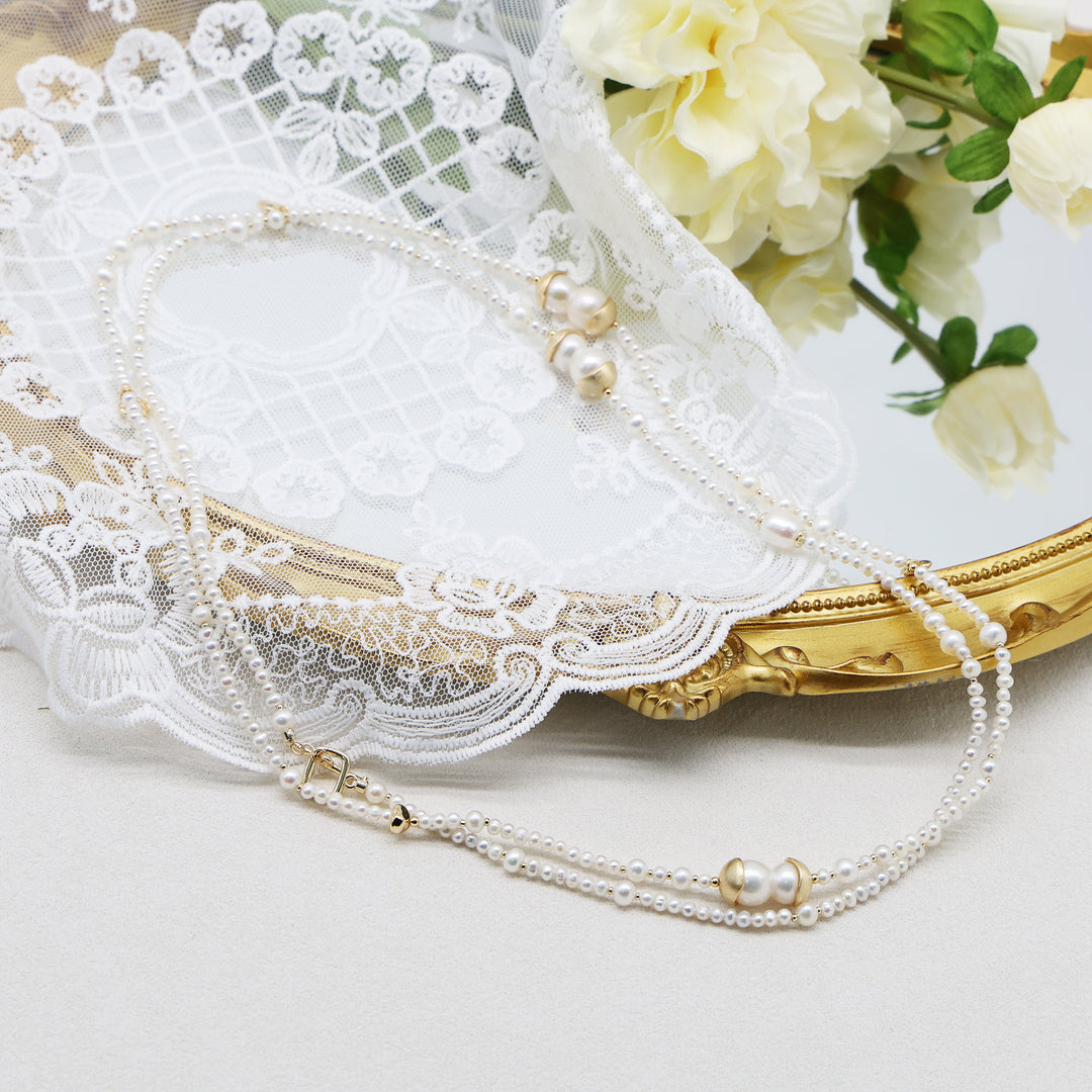 Aurelia Double Strand Pearl Necklace
