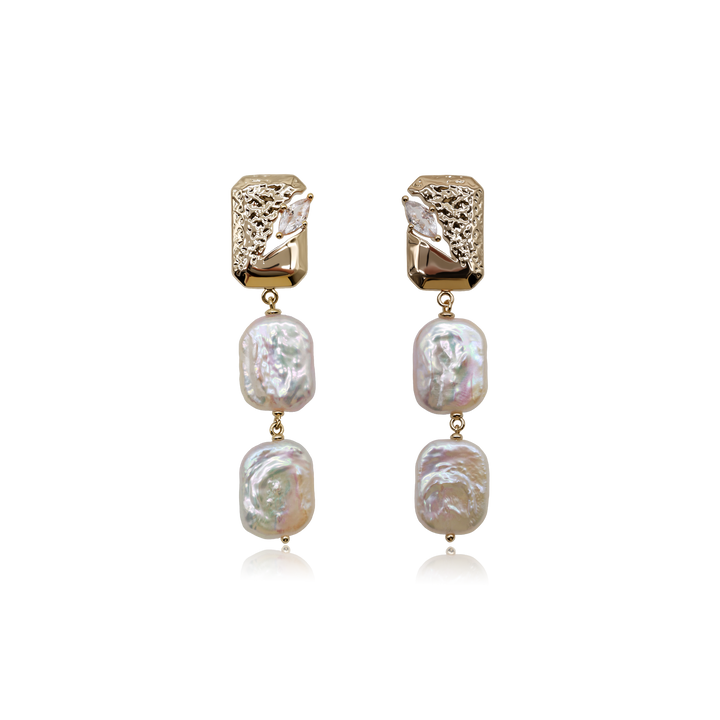 Layered Baroque Pearl Drop Earrings