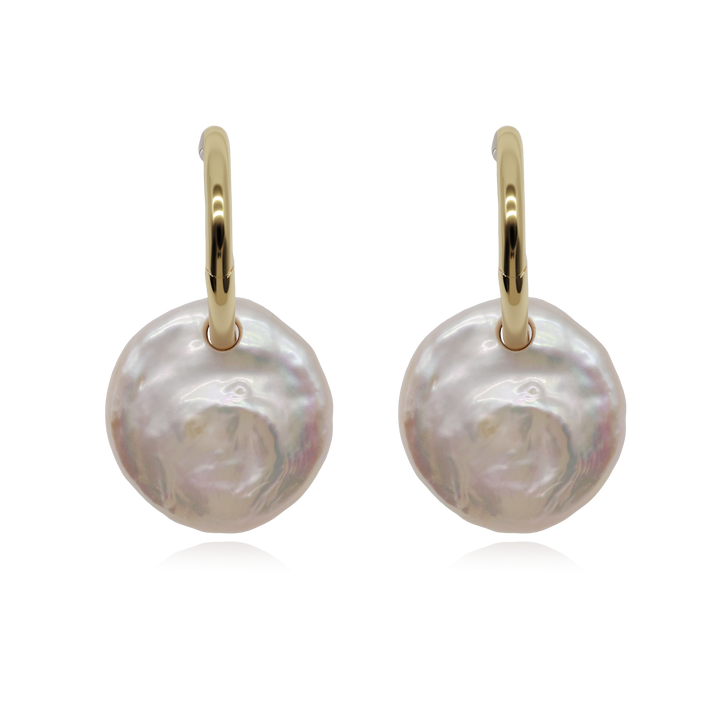 Luna Coin Pearl Hoops