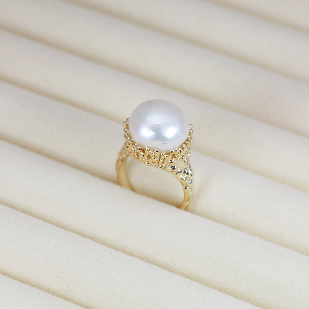 Crowned Pearl Statement Ring
