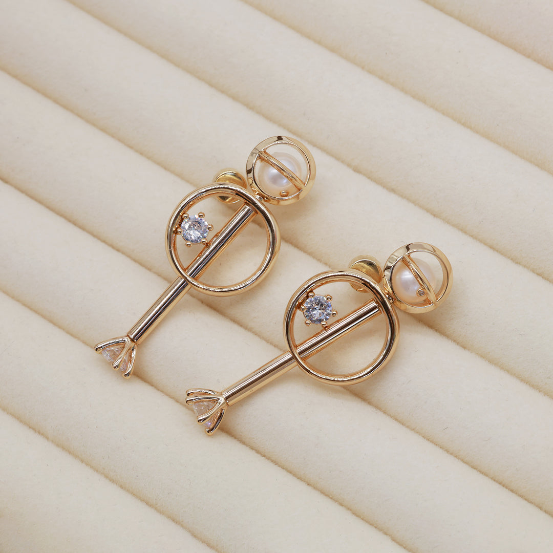 Orbit Pearl Drop Earrings