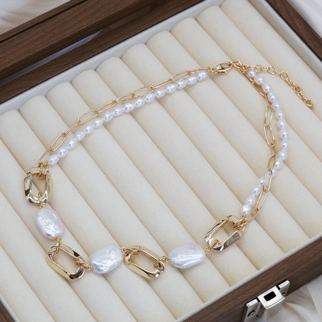 Aurielle Pearl Link Necklace