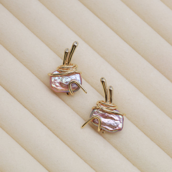 Orbit Pearl Sculpt Earrings