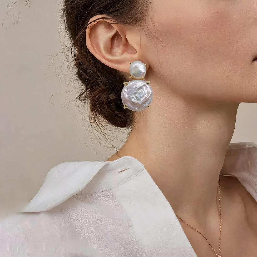 Luna Pearl Duo Earrings
