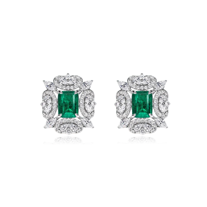 Verdant Halo Gem Earrings