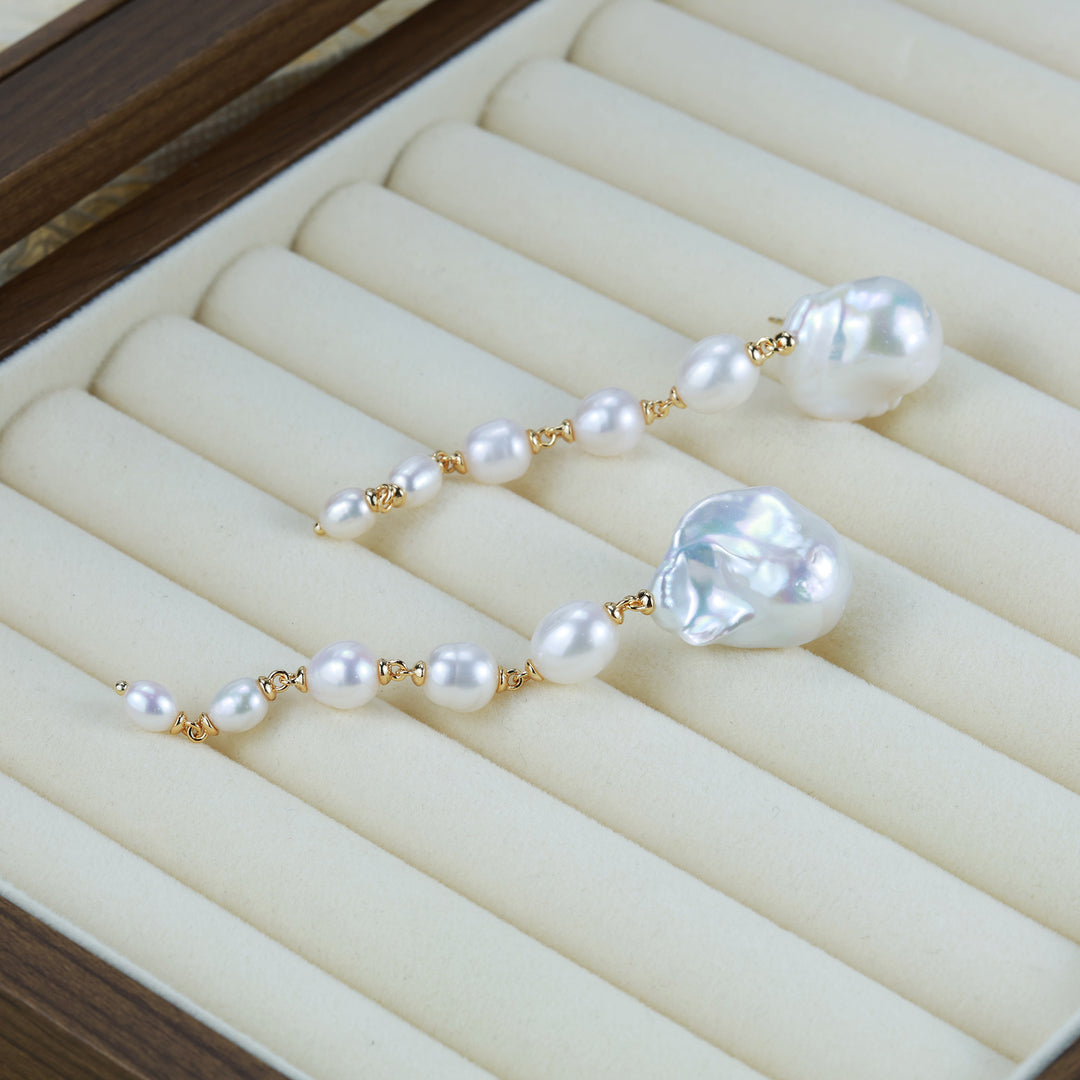 Luminous Cascade Pearl Earrings