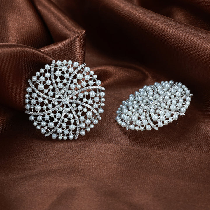 Aurora Web Statement Pearl Earrings